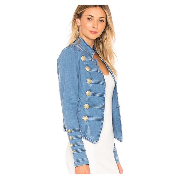 free people military jean jacket